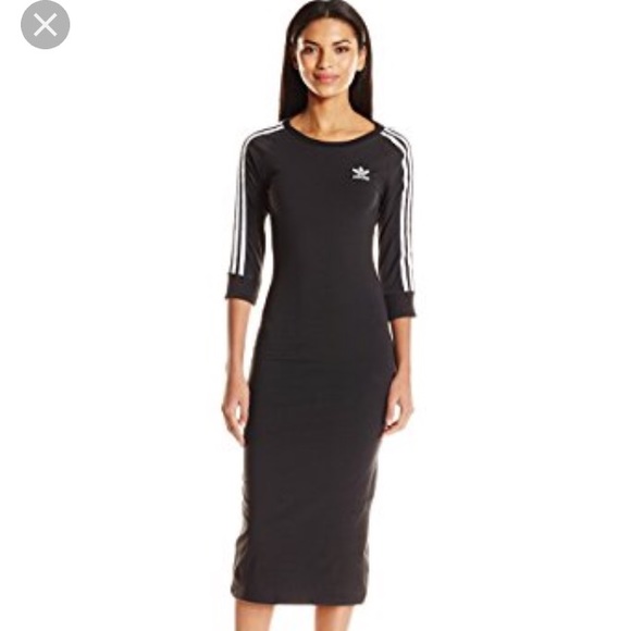 adidas 3 stripe midi dress